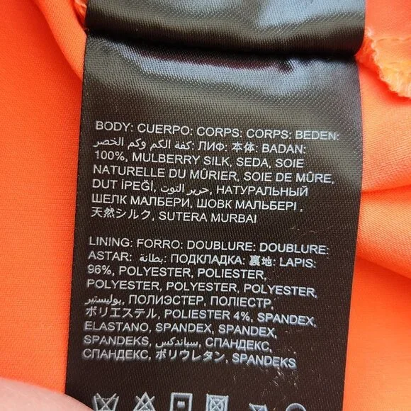 New Bebe Off Shoulder Silk Chiffon Dress Coral Orange Summer Party Taylor Swift - Picture 7 of 10